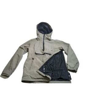 VOLCOM Brighton Pullover Snowboard Jacket Mens S Gray Anorak Zip Tech Ski 15k MM